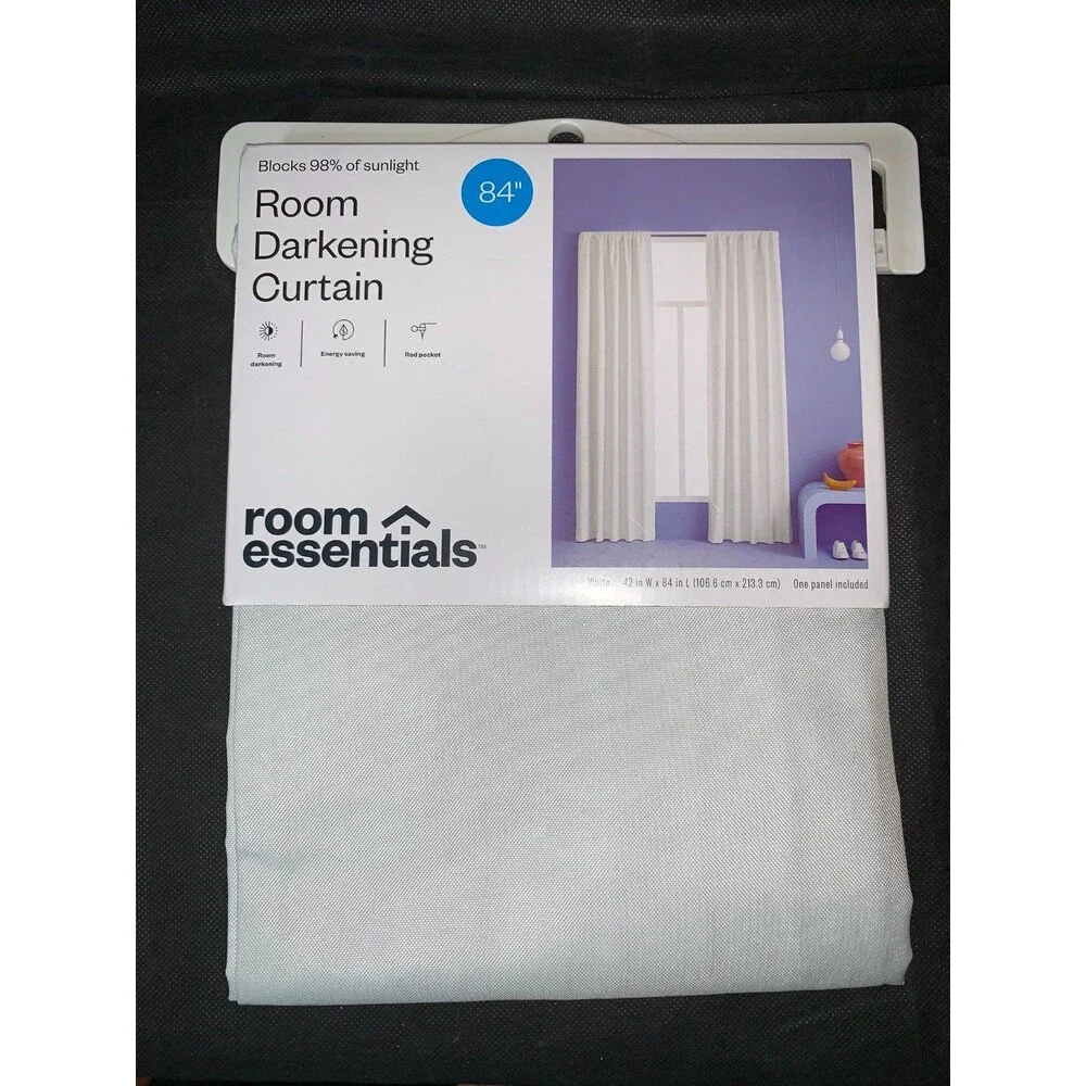 (1) Room Essentials White Room Darkening Curtain Panel 42